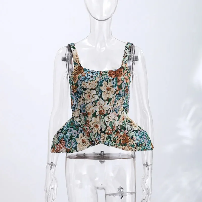 Sexy Print Sling Fishbone Corsets Women Backless Zipper Sleeveless Slim Tops Female 2026 Summer New Chic Evening Party Tanks — image 9