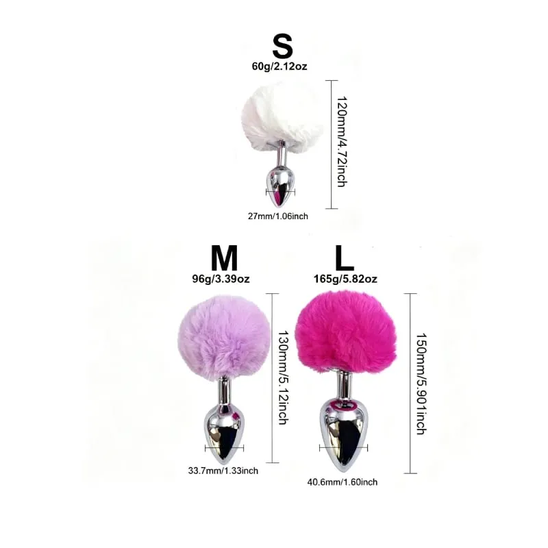 5 Colors 5 Sizes Stainless Steel Rabbit Tail Butt Anal Plug Sex Toy Adult Women Male Sexy Couple Toys Adults Fun Gay Dildo Gifts
