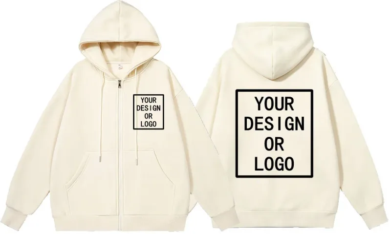 Personalizza il tuo design Logo del marchio/immagine Personalizzata personalizzata Uomo Donna Felpe con cerniera fai-da-te Felpa con cappuccio casual Nuovo pullover