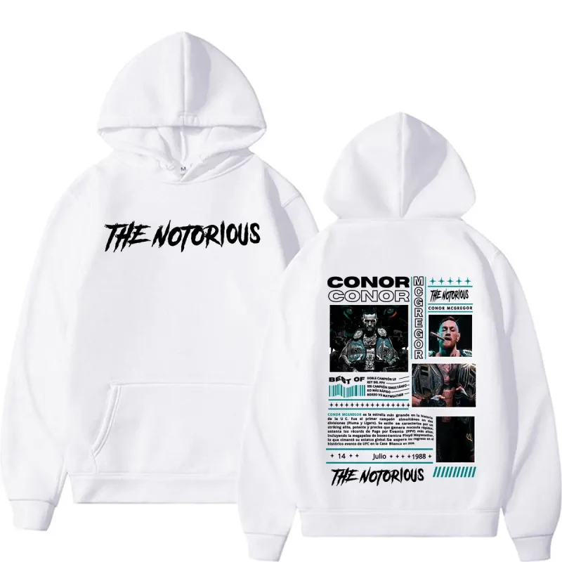 The Notorious Conor McGregor Merch Hoodie Men's Clothing Retro 90s High Street Sweatshirts Casual Fleece Bodywarmer Hoodies Coat