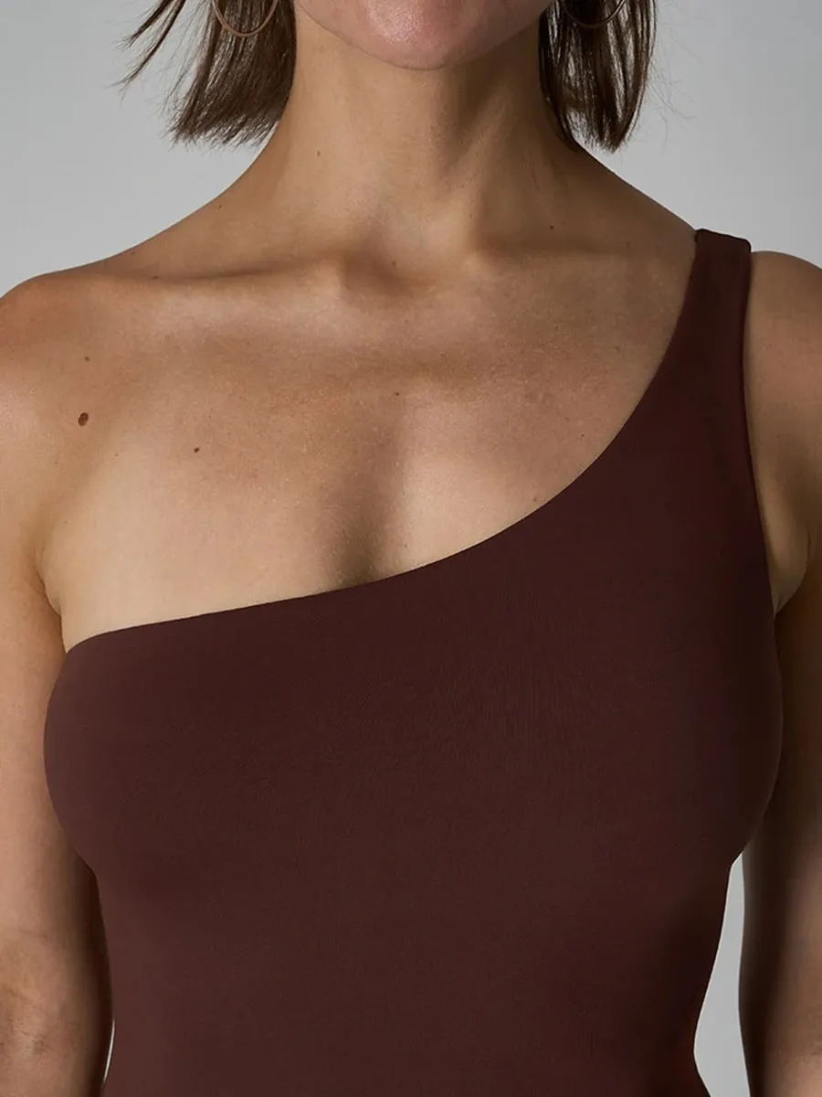 Diagonal Shoulder Jumpsuit Women's Solid High Elasticity Thin Shapewear Bodysuit Female Fashion Streetwear Slim Sports Underwear — image 5