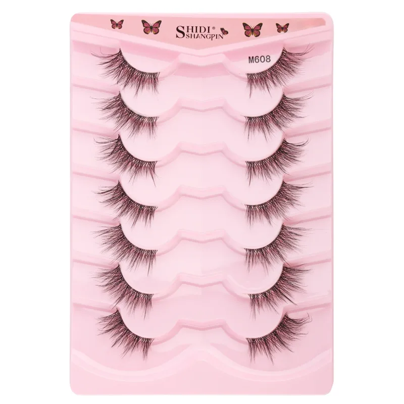Poloviční řasy Přírodní načechrané umělé řasy Cat Eye Lash 3D Umělé norkové řasy Soft Winged Eyelash Extension Makeup Tool — image 14