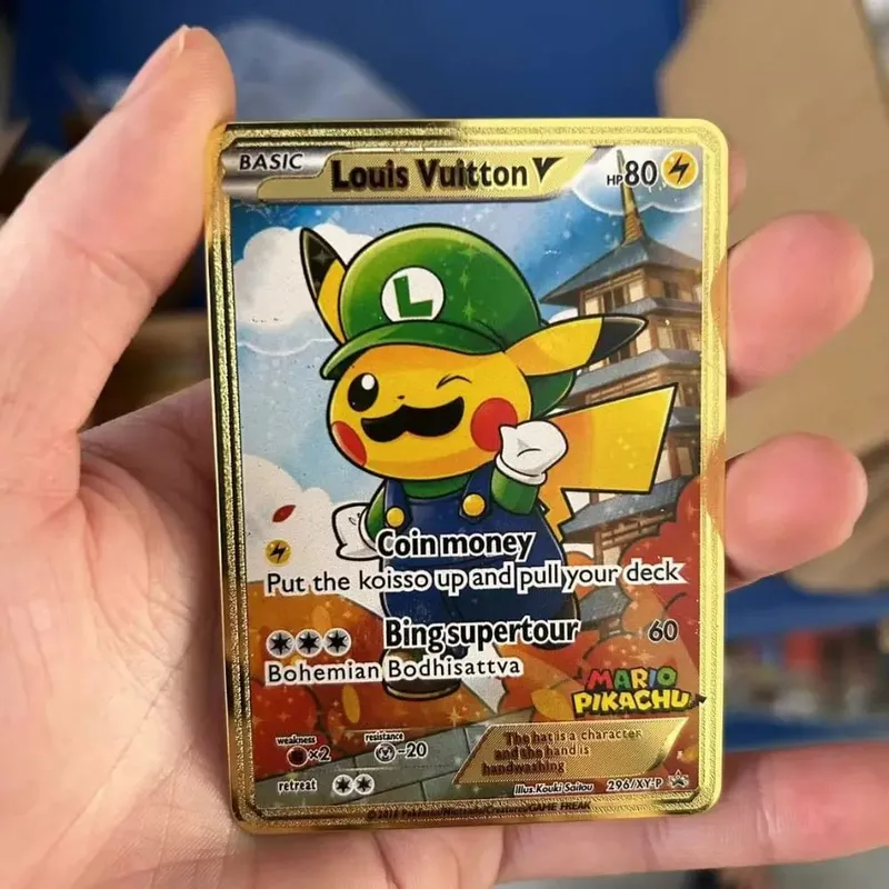 Pokemon Metal Game Collection Card Anime Figure Charizard Pikachu Blastoise Mewtwo Battle Collection Carte Card Toy Gift