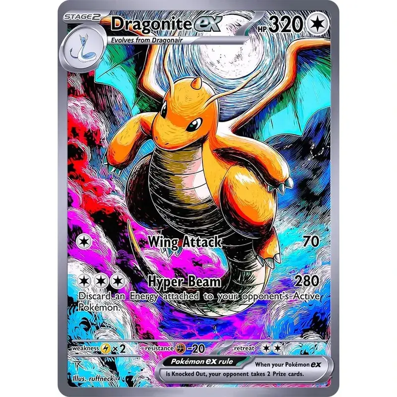 DIY Collection Cards DRAGONITE Self Made Single Card Classic Game Anime Card Gift Toy