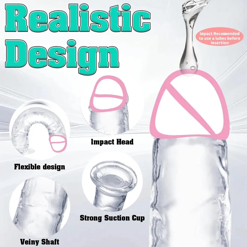 Transparent Big Dick 6 Sizes Realistic Jelly Dildo Soft Vaginal Masturbators Women Gay Penis Anal Sex Toys Suction Cup