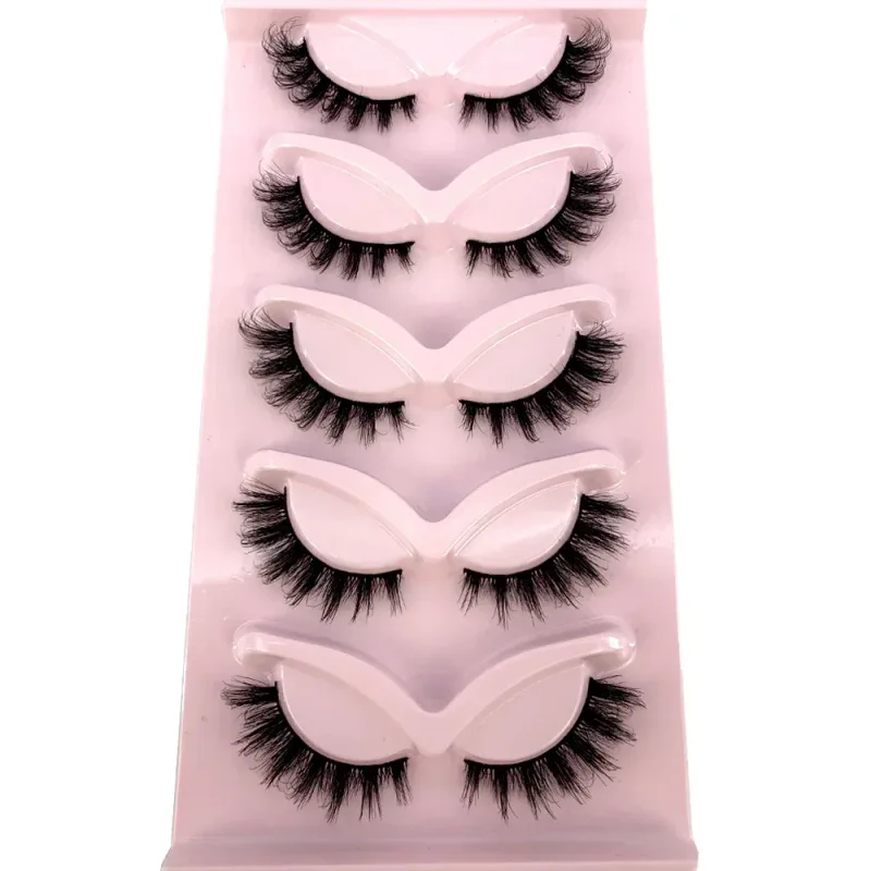 New Cat Eye Lashes 5/7/10 pairs 3D Faux Mink Eyelashes Winged Fluffy Fake Lashes Soft Natural long Full Strip Lash Make