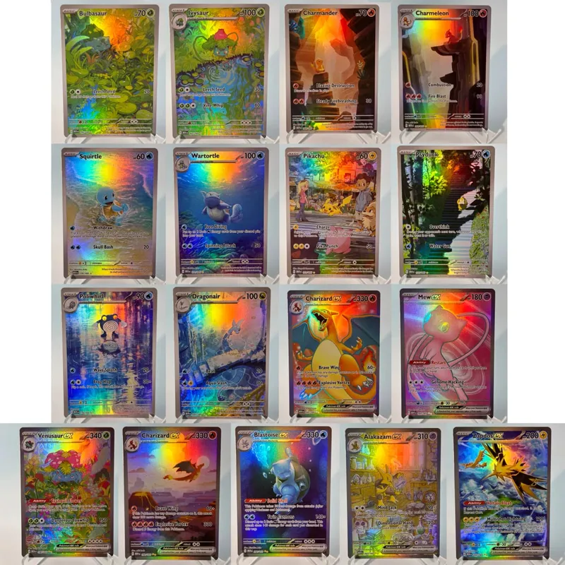 Base Set Surging Sparks PKM Cards PTCG123 BUNDLE GX Rainbow Holographic Ex GX Rare Collection Battle Toys Gifts for Hobbies