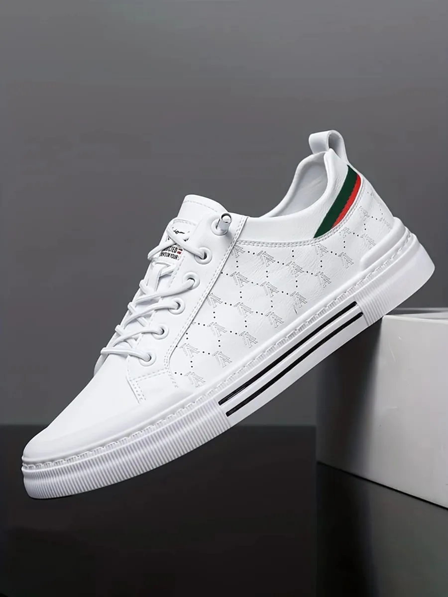 Men's Casual Sport Sneakers - Breathable Upper Durable PVC Sole Lace-Up Low-Top Design for All-Season Comfort - Versatile for