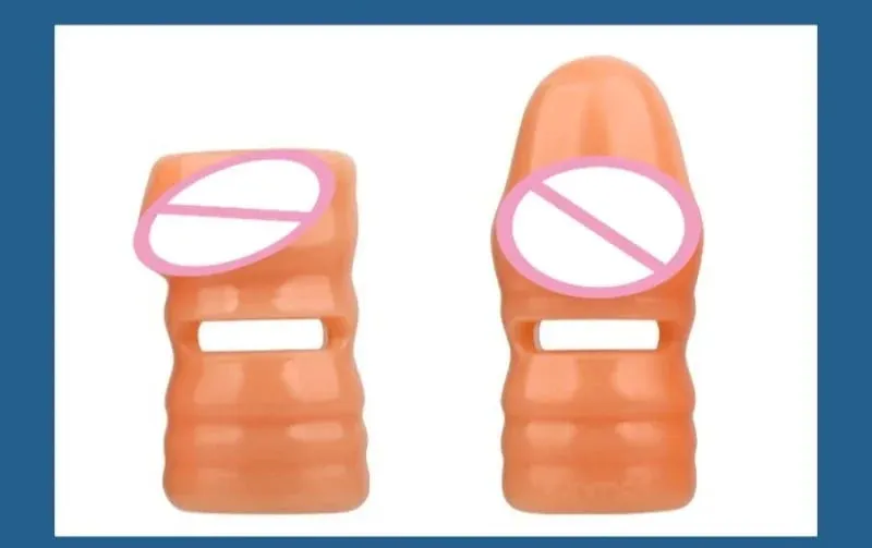 2PCS/Set Penis Sleeve Silicone Reusable Extension Condom Delay Ejaculation G Spot Anal Sex Toys For Men No Vibrator Sex Shop