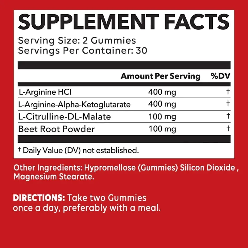 L-Arginine Supplement - for Energy Strength and Endurance Support During Exercise | Muscle Mass Non-GMO