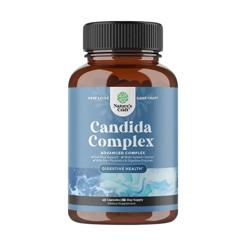Candida-Komplex – Probiotika und Verdauungsenzyme, natürliche Inhaltsstoffe zur Unterstützung der Verdauungsgesundheit und des Gleichgewichts der Darmflora