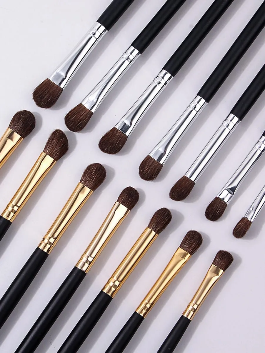 14 Pieces Wooden-Handled Eye Makeup Brushes Eyeshadow Brushes and Eyebrow Brushes Are Multi-Functional Beauty Tools