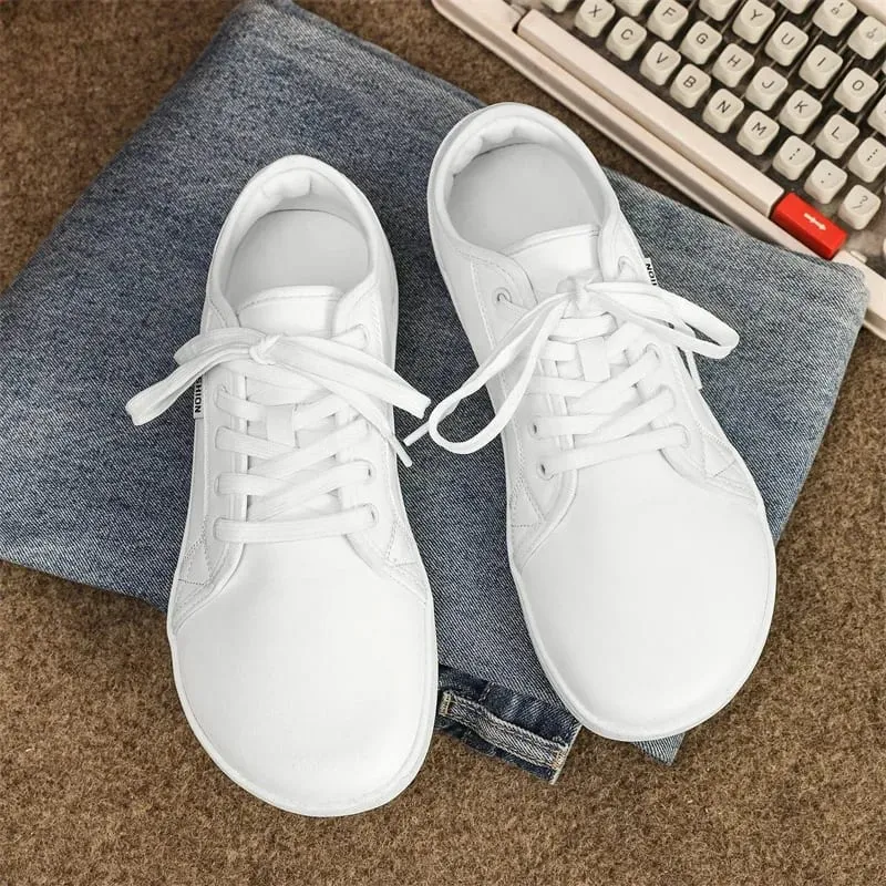 2025 New Minimalist Shoes for Men Women Wide Toe Barefoot Zero Drop Shoes Casual Artificial Leather Lightweight Walking Sneakers — image 12