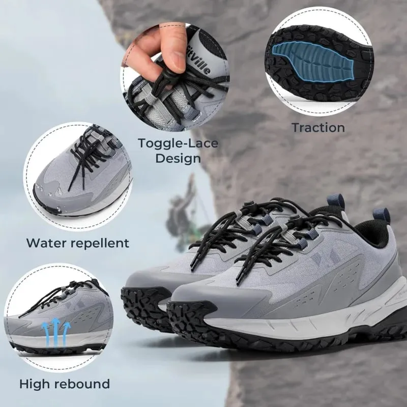 FitVille Wide Width Men'S Sneakers Non-Slip Comfortable Trekking Hiking Walking Shoes For Outdoor Shoe With Arch Support