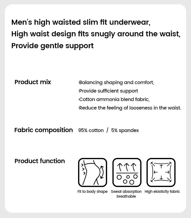 Men's cotton underpants, high-waisted, slimming, waist-protecting, enhanced warmth, short underpants for overweight sportswear — image 19