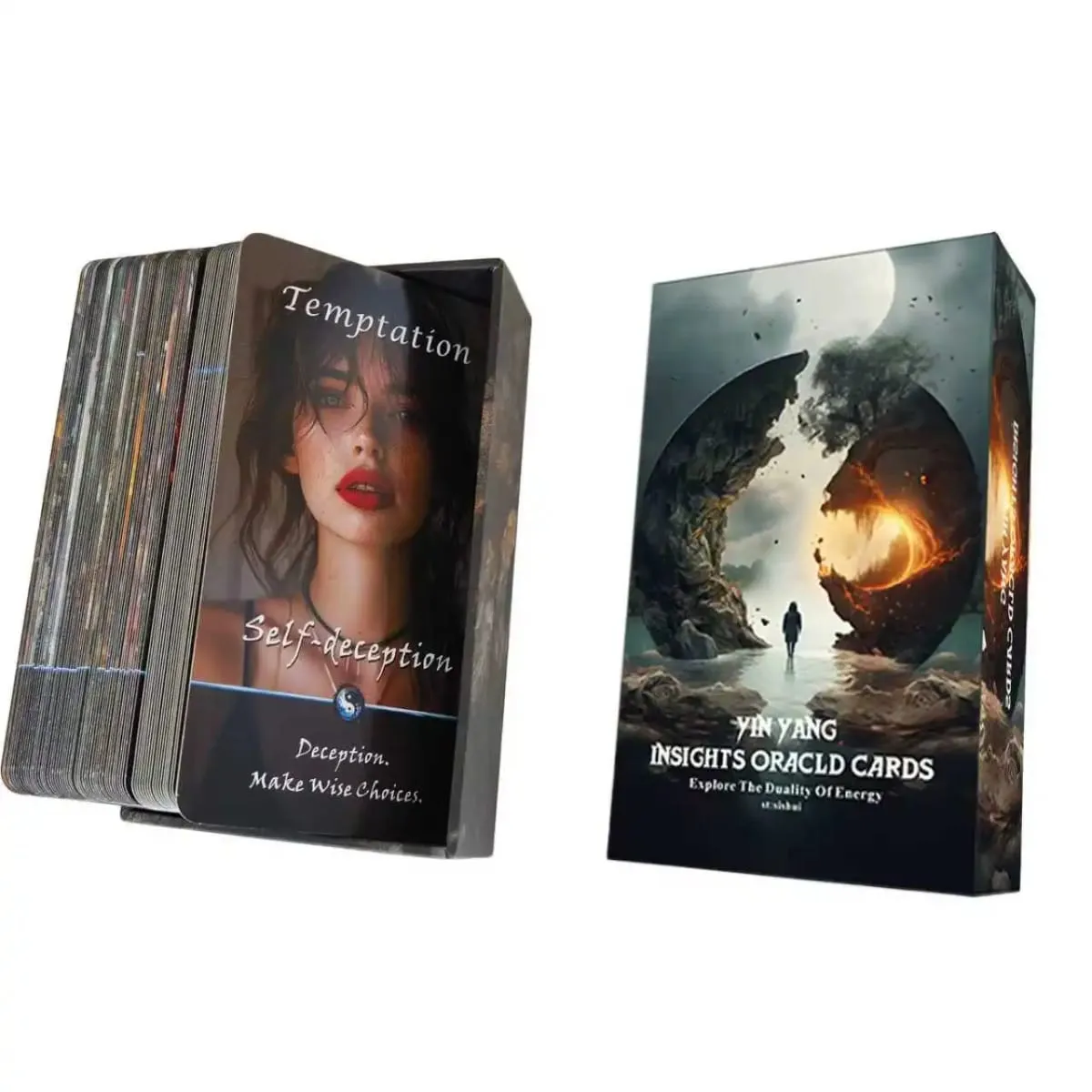 Yin-Yang Divination Cards Karma Connection Divination Deck (68 Cards) Spiritual Guidance Tool for Beginners Healing Emotions
