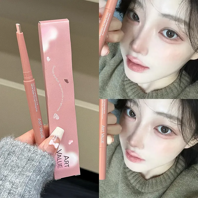 ART VALUE Two-tone Paste Lying Silkworm Pen Under Eye Liner Brighten Shadow Pencil Makeup Nude Pink Beige Eyeliner Contouring