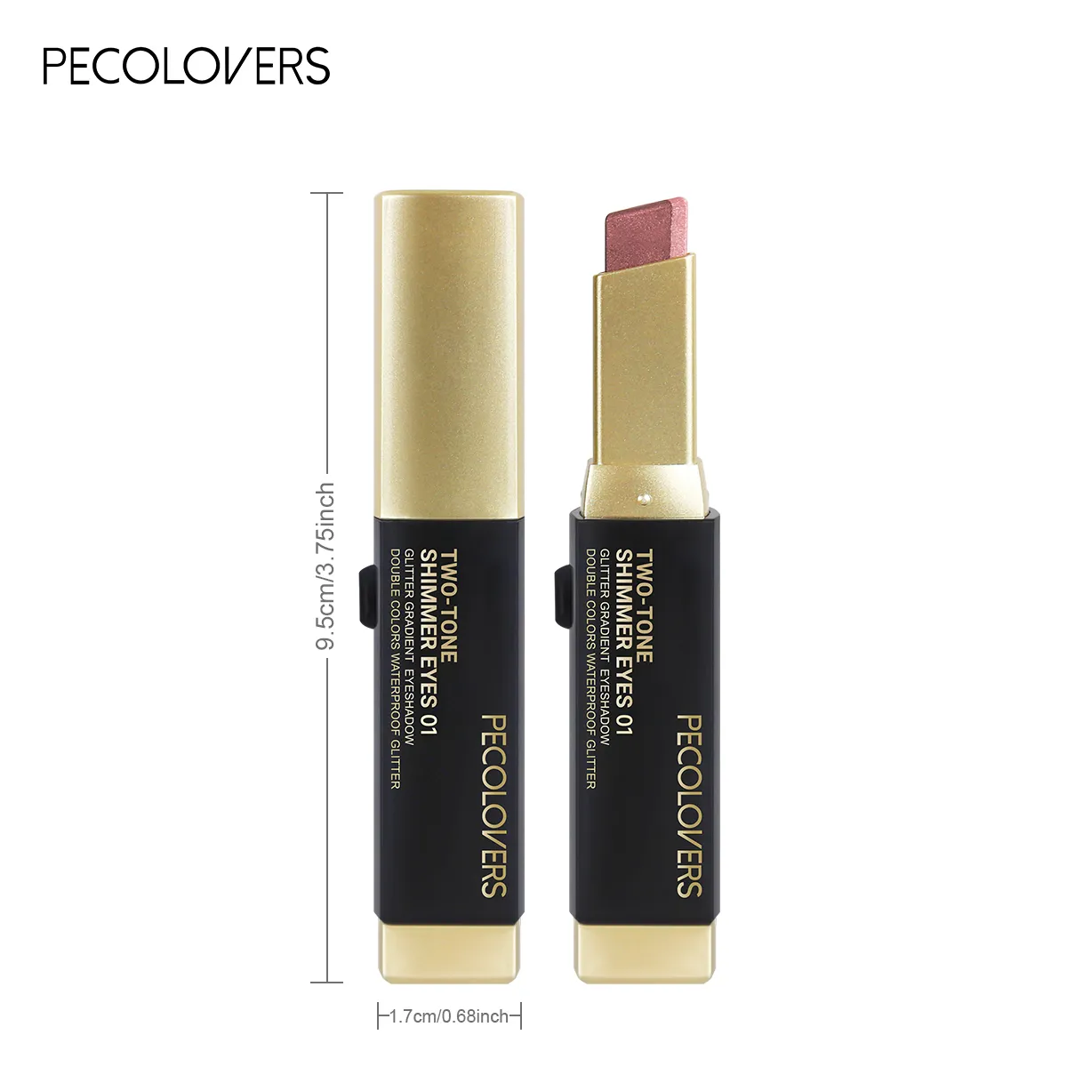 1Pc Dual-Color Eyeshadow Stick Blendable Eye Color For Daily Makeup Brown And Pink Cosmetic Eye Makeup Product