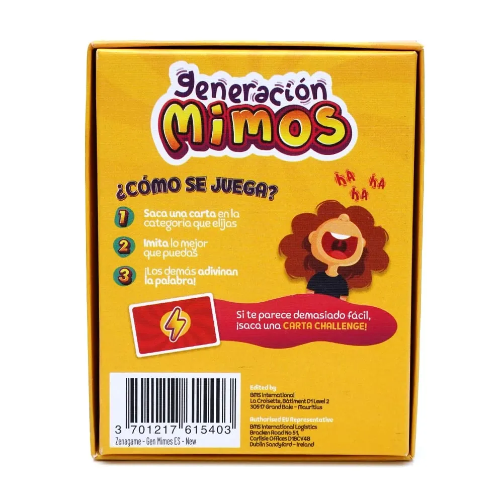 Generación Mimos Juego de Mesa Familiar Divertido con 400 Mímicas para Niños y Adultos Juego de Cartas de Mímica