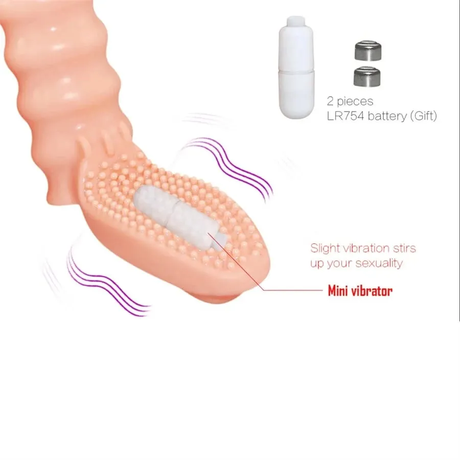 Couples Clitoral Vagina Finger G Spot Vibrator Stimulator Massager Finger Sleeve Adult Games Erotic Sex Toys For Women Men — image 4