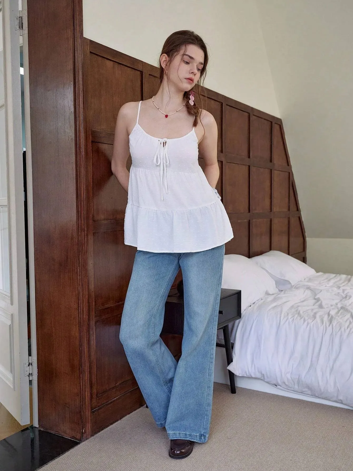 Stylish Women's Summer Polka Dot Jacquard Camisole — image 3