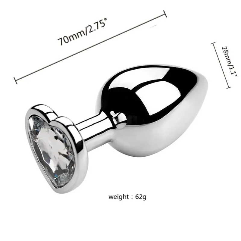 S/M/L anální kolík Heart Metal Crystal anální kolík pro ženy Odnímatelný anální kolík z nerezové oceli Muži Stimulátor Anální sexuální hračky Dildo