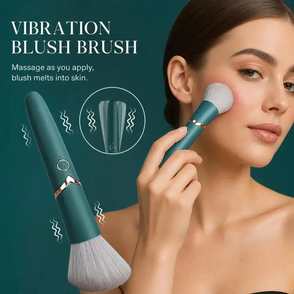 1PC 2 In 1 Electric Foundation Brush Vibration Makeup Brush Multi-Function Soft Fluffy Portable Rechargeable Detail Makeup Tools