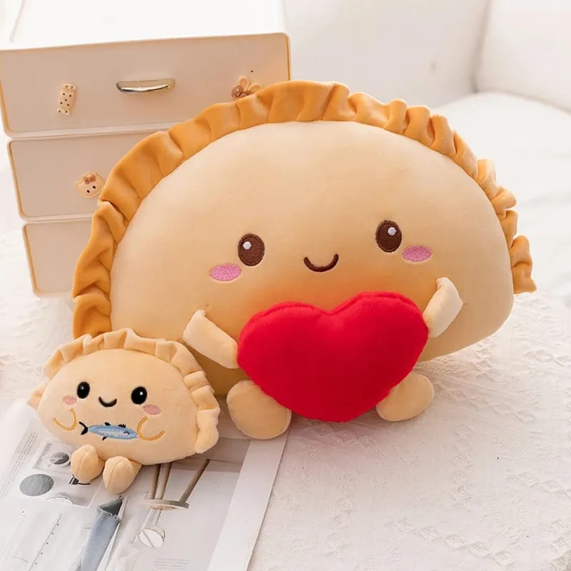 Porte-clés d'oreiller en peluche de boulettes mignonnes 13/35cm, boulettes alimentaires colorées multi-saveurs, jouet doux Kawaii, boulettes frites avec cœur rouge