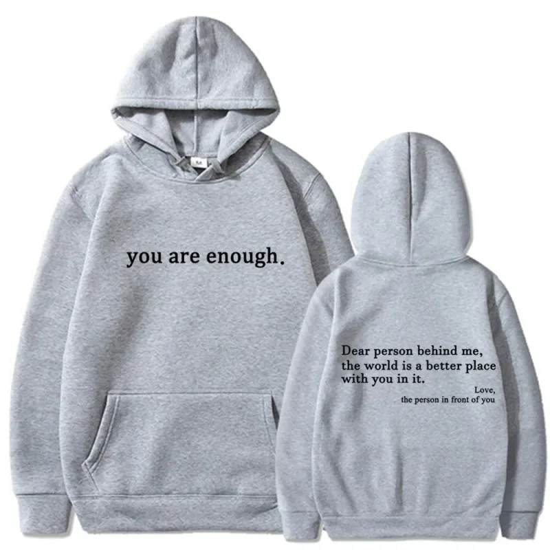 Dear Person Behind Me Mens Hoodie With Kangaroo Pocket Pullover Vintage Women Hoodie with Words on Back Unisex Trendy Hoodies