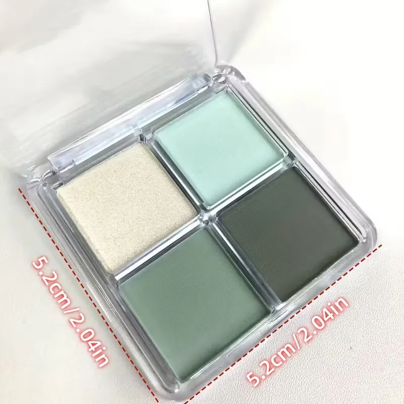 4-Color Green Eye Shadow Tray Low Saturation Palette Matte Korean Eye Makeup Pigment Eyeshadow Tray Lasting Eye Makeup Palette