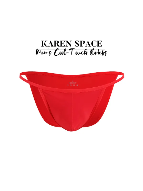 1PC Men's Sexy Low-Waist Briefs with Large Pouch Single Color Thin Belt Comfortable Thin Design for Summer Pure Color Underwear — image 35