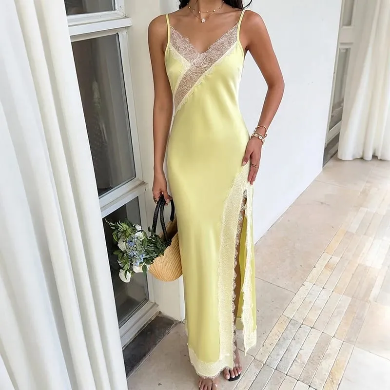 Braided Trim Sexy High Slit Dress Lady Sleeveless Hollow Out Backless Bodycon Maxi Dresses 2026 Summer Elegant Chic Evening Gown — image 9