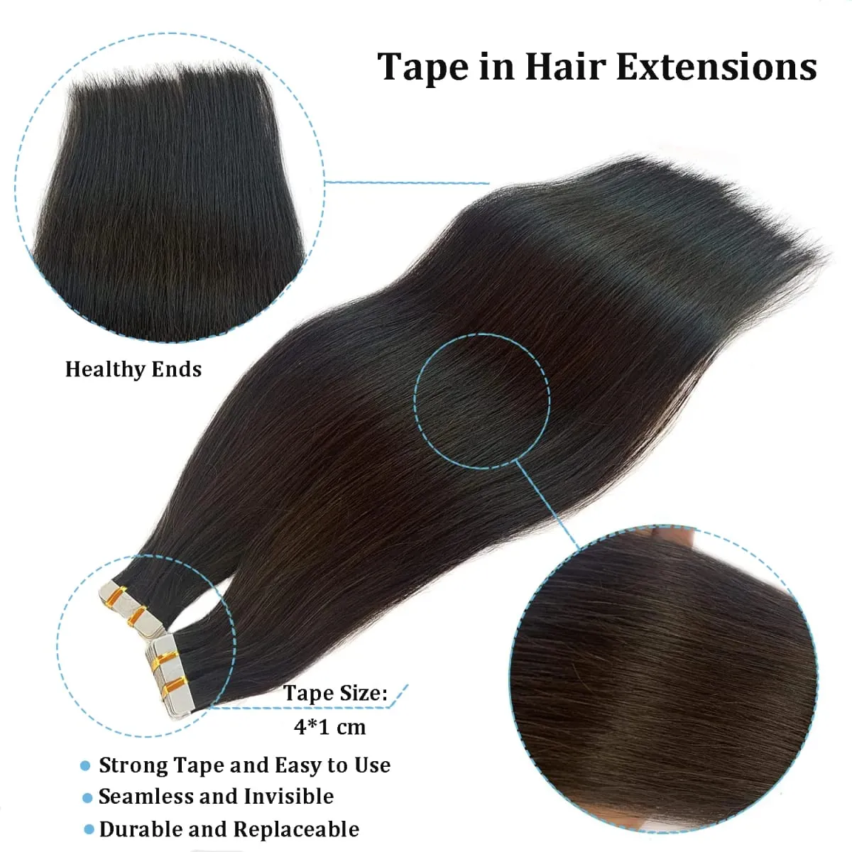 Tape in Human Hair Extension Straight Brazilian Human Hair Extension 2.5g 20pcs 50g Tapes Hair 100% Human Hair Natural Tape Hair