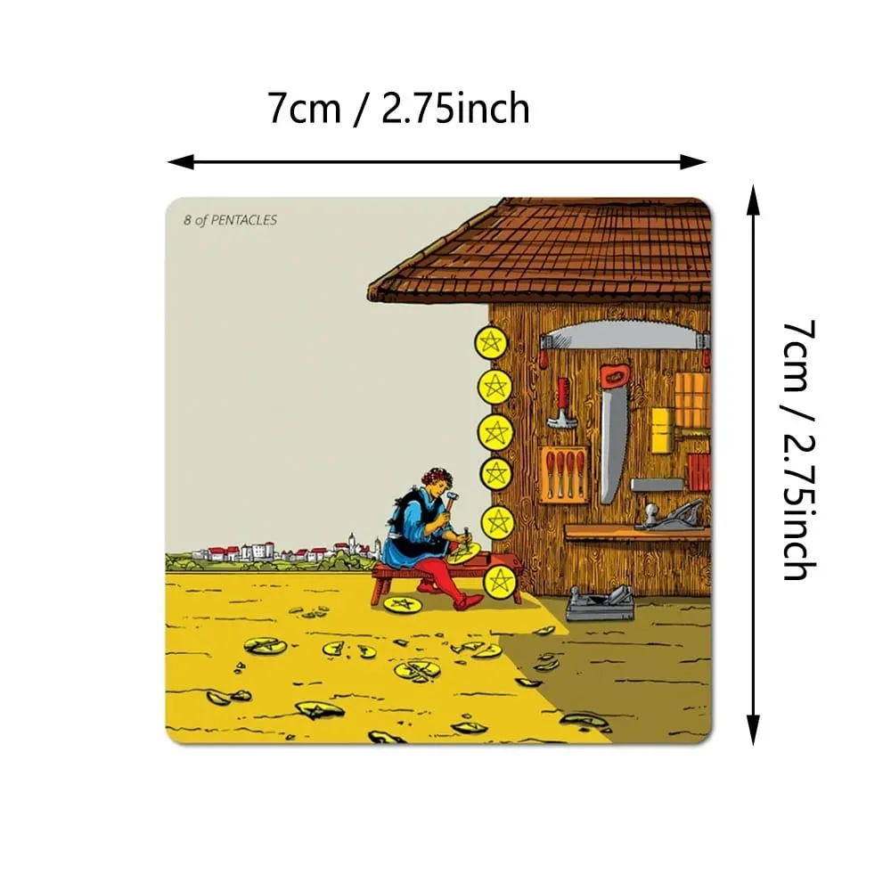Širokoúhlý tarot RWS – kompaktní edice 78 ks karet + 2 speciální karty s rámečkem dvojitě embosované ve dvoudílné pevné krabičce