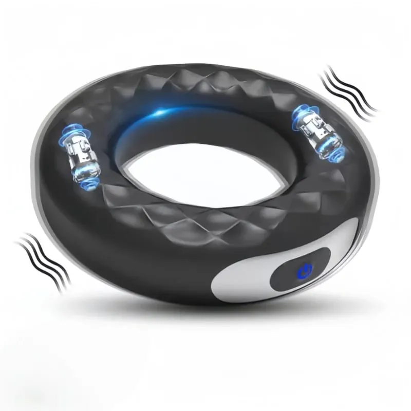 Vibrating Penis Cock Ring Penis erection Heating Vibrator Delay Ejaculation Penis massager 10-Frequency Vibration Men Sex Toys