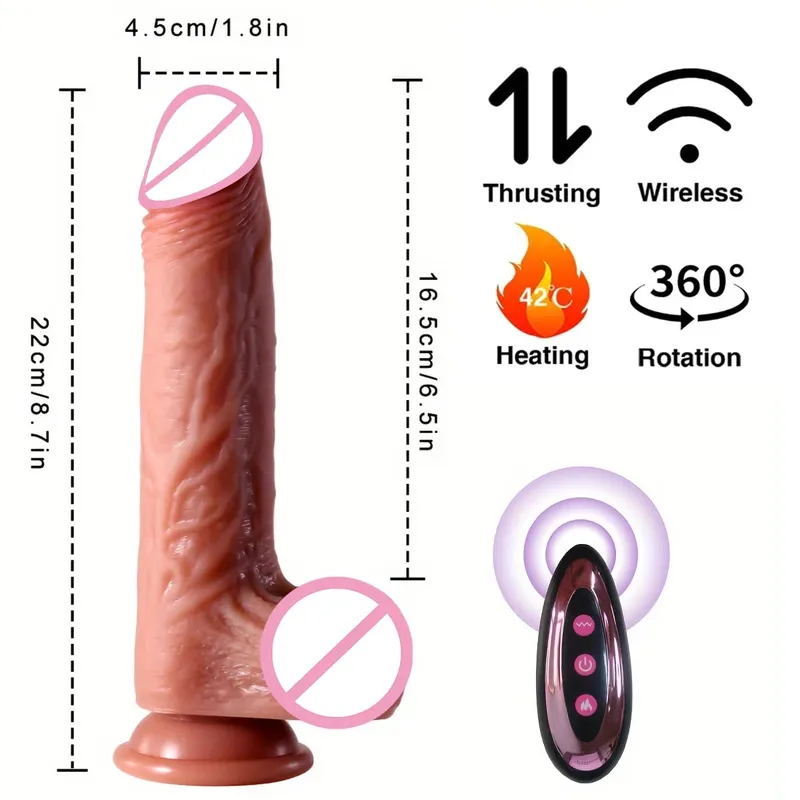 Long Dildo Vibrators for Women Heating Telescopic Machine Sex Toys Super Big Dick Large Realistic Penis Huge Dildos Vibrator — image 12