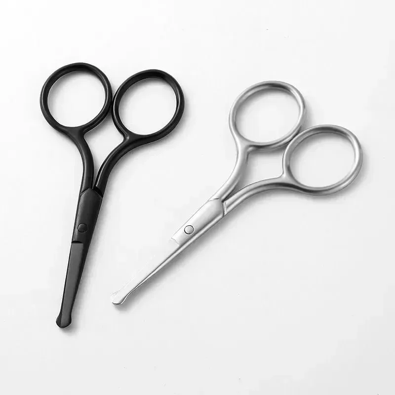 1Pc Stainless Steel Nose Hair Mini Small Scissors Eyelash Facial Hair Straight Round Tip For Eyebrows Nail Beard Manicure Makeup — image 4