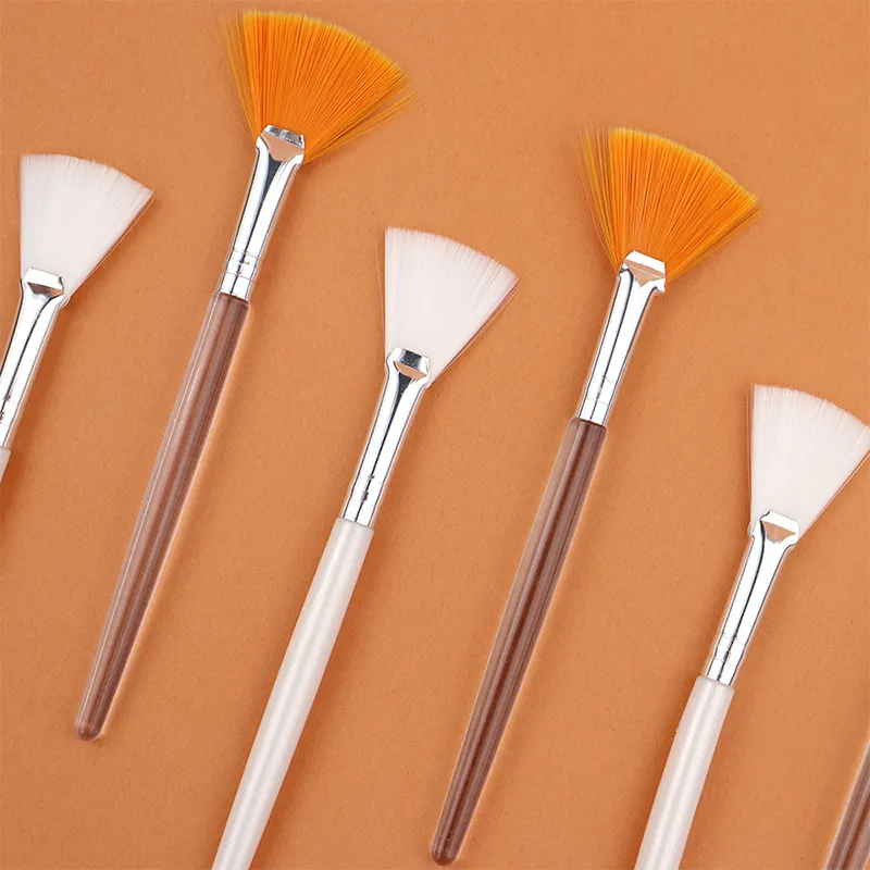 Praktikal na Facial Brushes Fan Makeup Brushes Portable Mask Brush Mga Cosmetic Tool para sa Babae Flexible Facial Soft Mask Applicator — image 5
