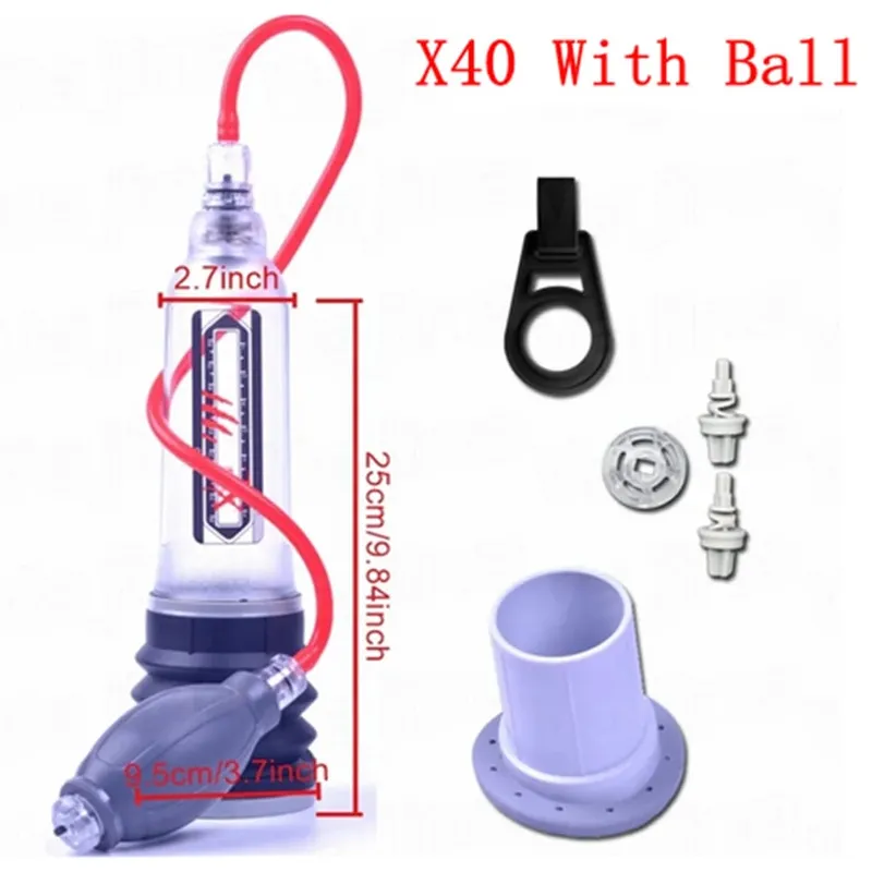 Hydrotherapy X20 X30 X40 Penis Pump Penis Enlargement Enhancer Water Spa Vacuum Pump For Men Penis Extender Sex Toys For Men