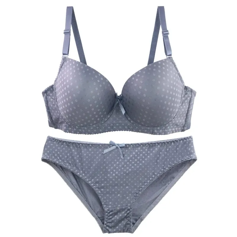 DaiNaFang Women Lace Shaping BCD Cup Bra Set Thin Mold Cup 3 Rows Hook Back Anti Armpit Fat Push Up Lingerie