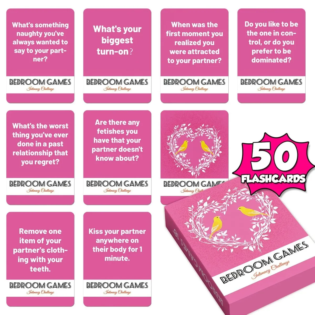 50Pcs Couple Interactive Game Cards Couple Night Dating Games Adult Flirty Truth Or Dare Cards For Husband Wife Party Fun