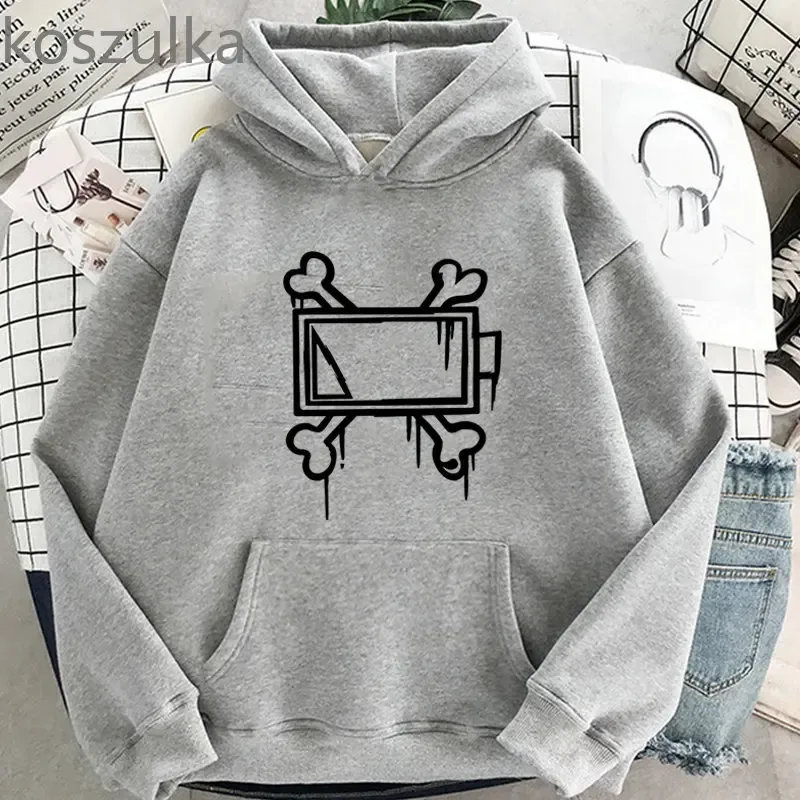 Cool Game Murder Cosplay Hoodie Drones Uzi Doorman Costume Unisex Bone Print Sweatshirt Casual Long Sleeve Hoodies Clothes