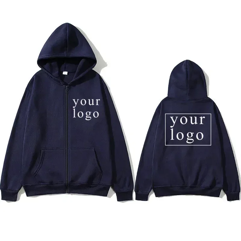 Novo masculino feminino diy zíper cardigan hoodie 2025 nova moda seu próprio design marca logotipo/imagem personalizado em qualquer lugar