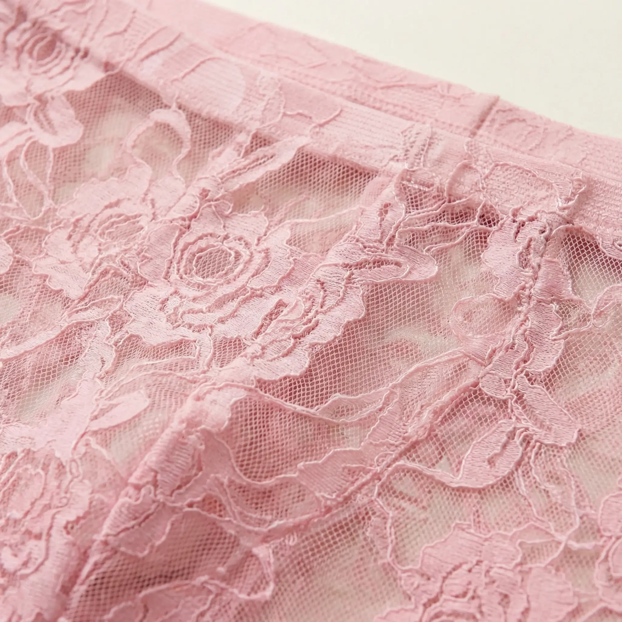 1Pc Men's Fashion New Design Sexy Lace Embroidery, High Elasticity Transparent Lace Flat Corner Underwear, Sexy, Ice Silk