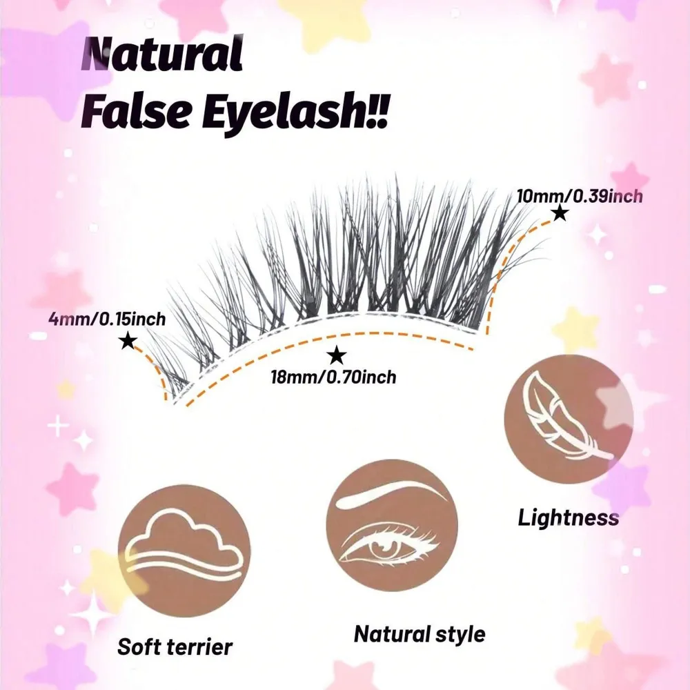 Natural Cat Eye Half False Eyelashes 5Pairs Clear Band Soft Faux Mink Lashes FluffyShort EyelashesReusable Makeup Lash Extension — image 5