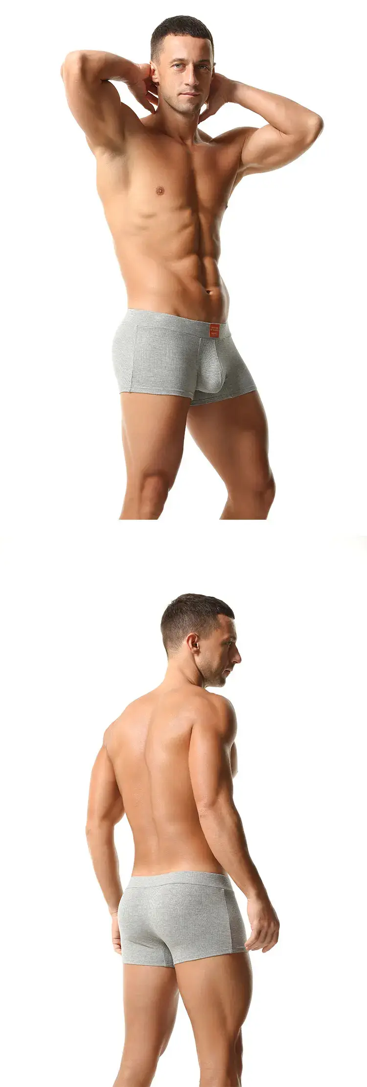 Men's Ribbed Boxer Briefs with 3D Contoured Pouch Elastic Waistband Soft Stretch Fabric for Comfort Casual Underwear — image 8
