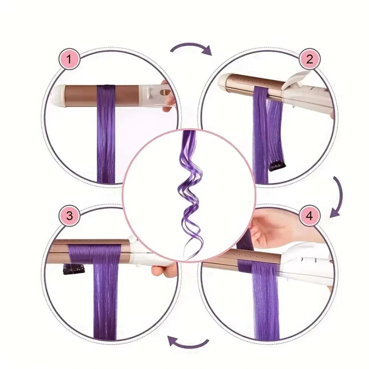 6 Pcs Clip Extensions Synthetic 24 Inch Colored Hair Extensions Party Highlights Long Straight Hairpieces for Women Kids Girl