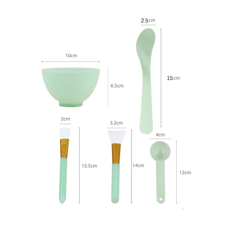 Face Mask Mixing Bowl Set 5pcs DIY Facemask Mixing Tool Kit Facial Mask Bowl Stick Spatula Silicone Soft Face Brushes Spoons