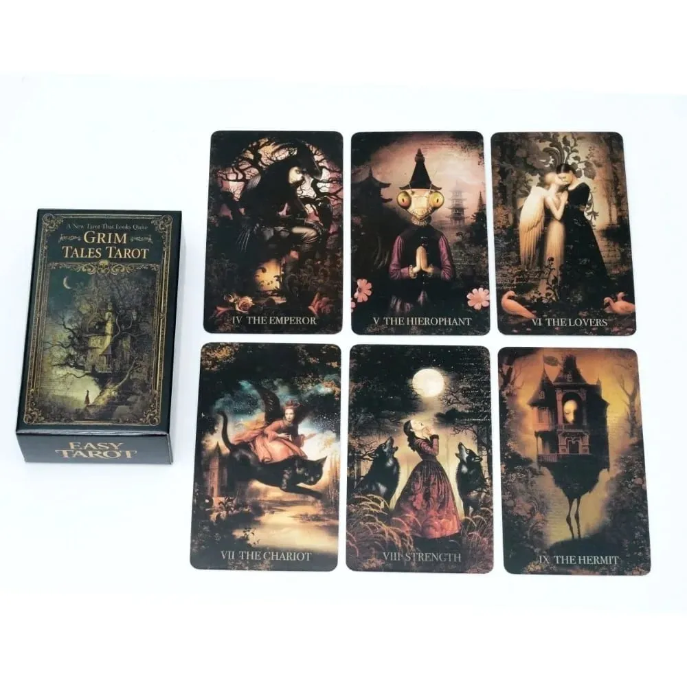 Grim Tales Tarot Deck-10.3*6ซม.78-การ์ดRWS Gothic Fairy Taleการ์ดสำหรับShadowทำงานDark Fantasyภาพประกอบ — image 2