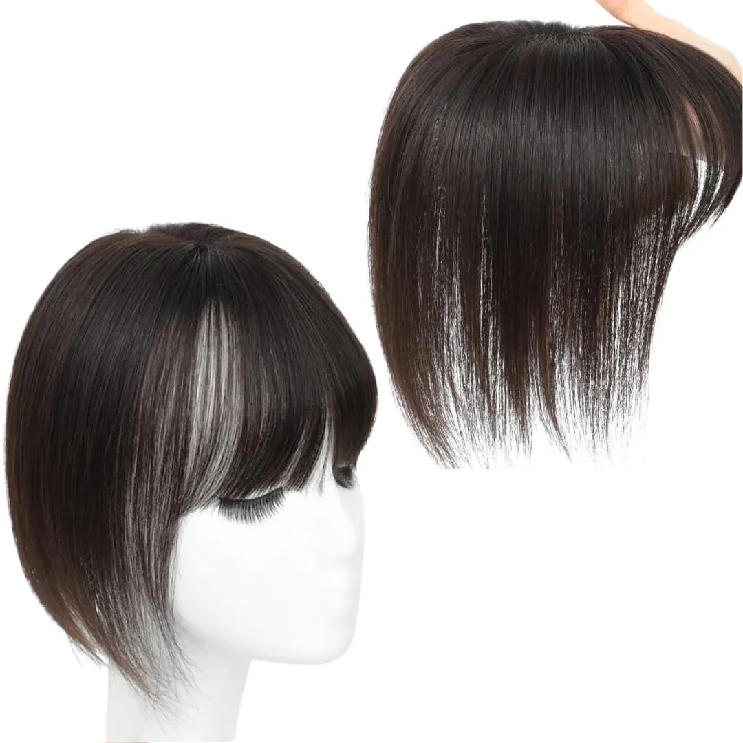 Synthetic Striaght Hair Toppers with Bangs for Women Natural Hairpieces Adding Hair Volume Topper Hair Extensions 18''/10'' — image 13